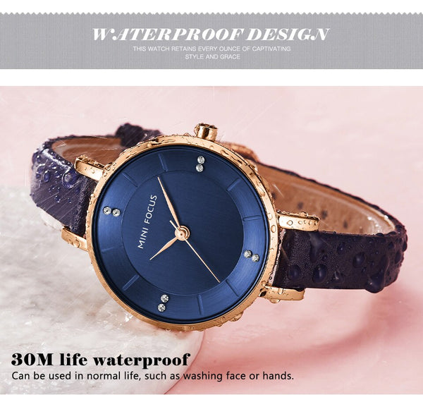 Ladies Watch Women's Watches Women Fashion Watch Top Brand Luxury Rose Red Golden Big Dial Minimalist