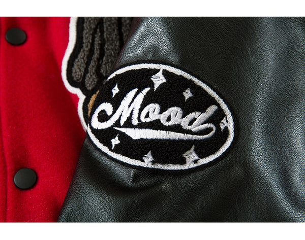 Jacket Men Furry Letter Star Leather Oversized Bomber Coats Couple All-match College Style High Street Baseball Outwear