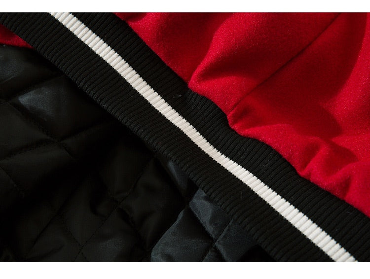 Jacket Men Furry Letter Star Leather Oversized Bomber Coats Couple All-match College Style High Street Baseball Outwear