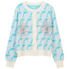 Jumper Autumn Winter Sweet Dolphin Jacquard Knitted Sweater Women's Loose Y2k Cardigan Casual Chic Short Coat