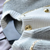 Fall Winter Knit Cardigan England Style O-Neck Double Breasted Long Sleeve Temperament Luxury Chain Women Sweater Outwear