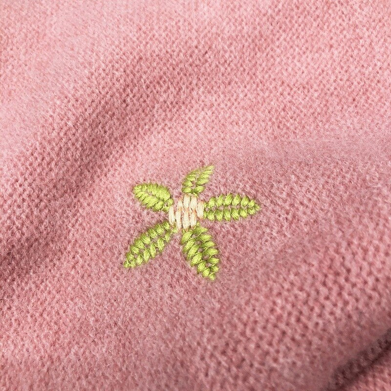 Preppy Style Floral Embroidery Knit Cardigans Sweater Women O Neck Chic Fashion Thicked Pull Femme Short Casual Coat