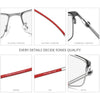 Photochromic Gray Glasses Men Titanium Alloy Square Anti Blue Light Eyeglasses Korean Screwless Eyewear Frame