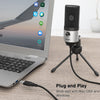 Metal Computer Microphone USB MIC kit with Volume Knob for Windows Leptop,Voice Over For Youtube Video Recording