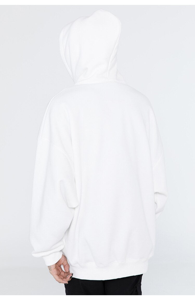 Hoodies Men Scary Skeleton Bone Print Plus Velvet Pullover Couple Oversize Gothic Diablo Style Punk Harajuku Streetwear