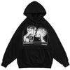 Hoodies Men Scary Skeleton Bone Print Plus Velvet Pullover Couple Oversize Gothic Diablo Style Punk Harajuku Streetwear
