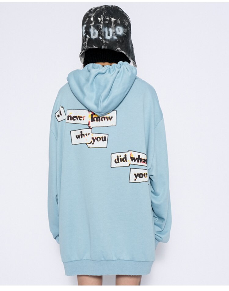 Hoodie Men Cartoon Comics Graffiti Letter Print Pullover Couple Hipster Punk Harajuku High Street Loose Tops Streetwear