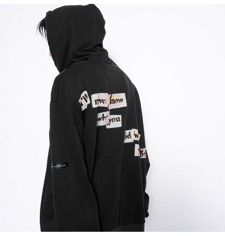 Hoodie Men Cartoon Comics Graffiti Letter Print Pullover Couple Hipster Punk Harajuku High Street Loose Tops Streetwear