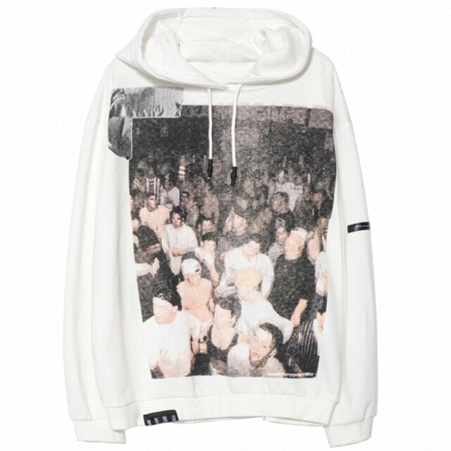 Hoodie Men Hip Hop Boys Hooded Tops Harajuku Hipster High Street Sweatshirt Couple Casual Oversized All-match Pullovers