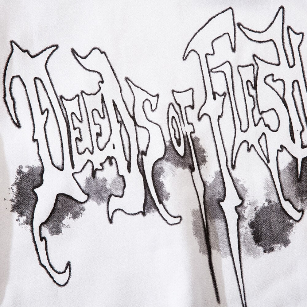 Hoodie Men Scary Demon Punk Letter Fleece Warm Pullover Diablo Style Punk Cool Harajuku Tops Casual Oversize Streetwear