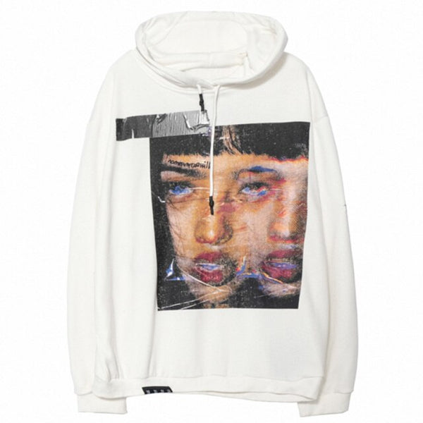 Hoodie Men Rock Gothic Girl Punk Letter Hooded Tops Hip Hop Harajuku Hipster Couple Casual Oversized All-match Pullover