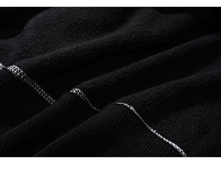 Hoodie Men Gothic Letter Comics Print Fleece Warm Pullover Couple Hipster Punk Cool High Street Hooded Tops Streetwear
