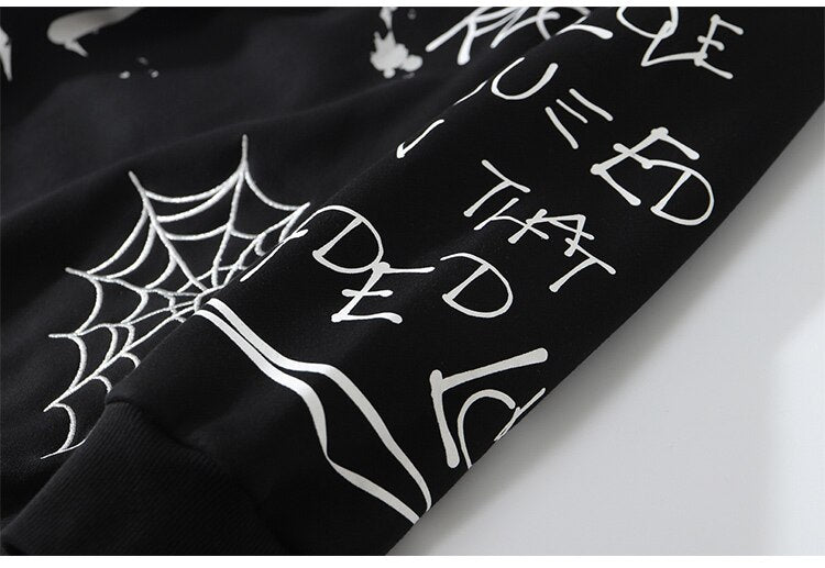 Hoodie Men Harajuku Letter Inkjet Heart-shaped Net Print Pullovers Hipster Casual Retro Varsity Hip Hop Tops Streetwear