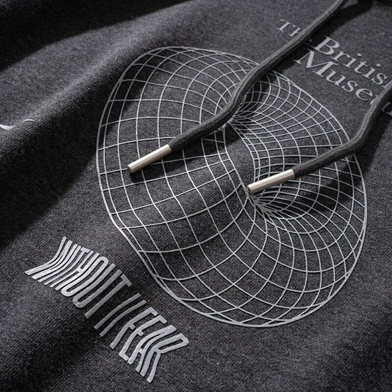 Hoodie Men Hit Color Patches Big Pocket Pullovers Loose Retro Distressed Punk Hipster High Street Sweatshirt Streetwear