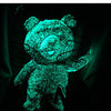 Hoodies Men Fluorescence Bear Inkjet Letter Print Hooded Sweatshirts High Street Fashion Hipster Couple Cozy Streetwear