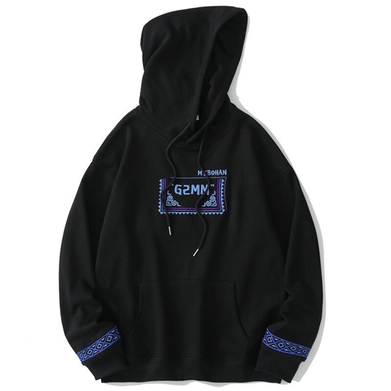Hoodie Men Vintage Graphic Letter Embroidery Pullover Sweatshirt Couple Hipster Cool High Street Hooded Tops Streetwear