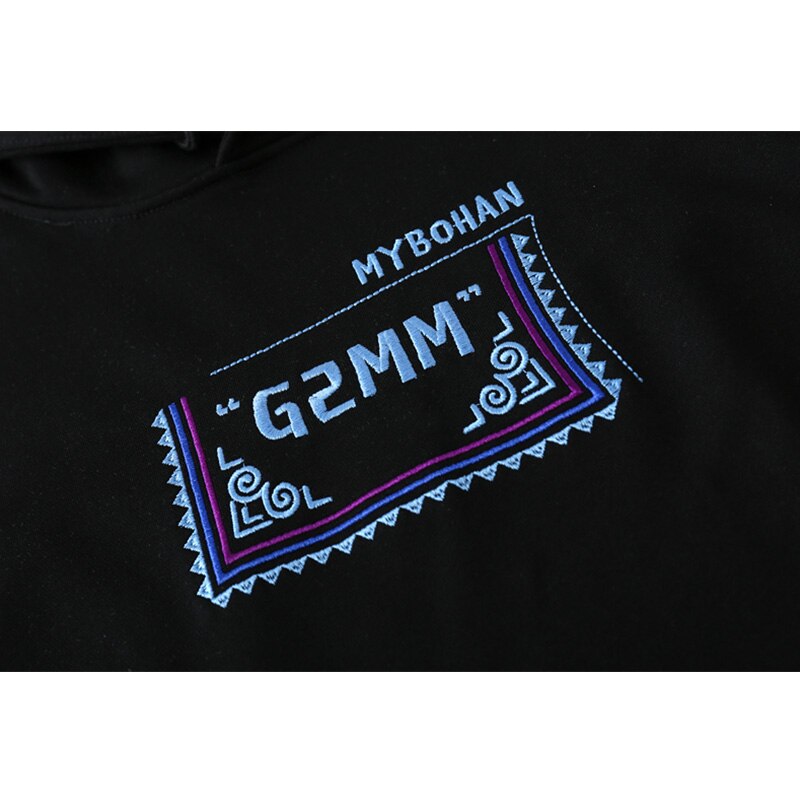 Hoodie Men Vintage Graphic Letter Embroidery Pullover Sweatshirt Couple Hipster Cool High Street Hooded Tops Streetwear