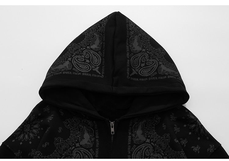 Hoodies Men Vintage Totems Letter Print Zipper Fleece Outwear College Style Casual Harajuku Oversized Couple Streetwear