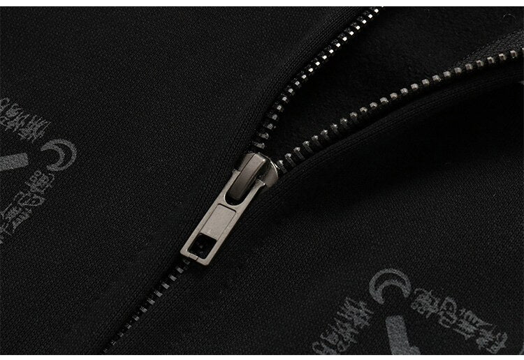 Hoodies Men Vintage Totems Letter Print Zipper Fleece Outwear College Style Casual Harajuku Oversized Couple Streetwear