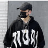 Fake 2 Pieces Hoodie Men Letter Print Big Pockets Casual Loose High Street Fashion All-match Hooded Pullover Streetwear