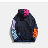 Hoodie Men Color Block Patchwork Graphic Embroidery Pullovers Soft Warm Japanese Retro Fashion Casual Couple Streetwear