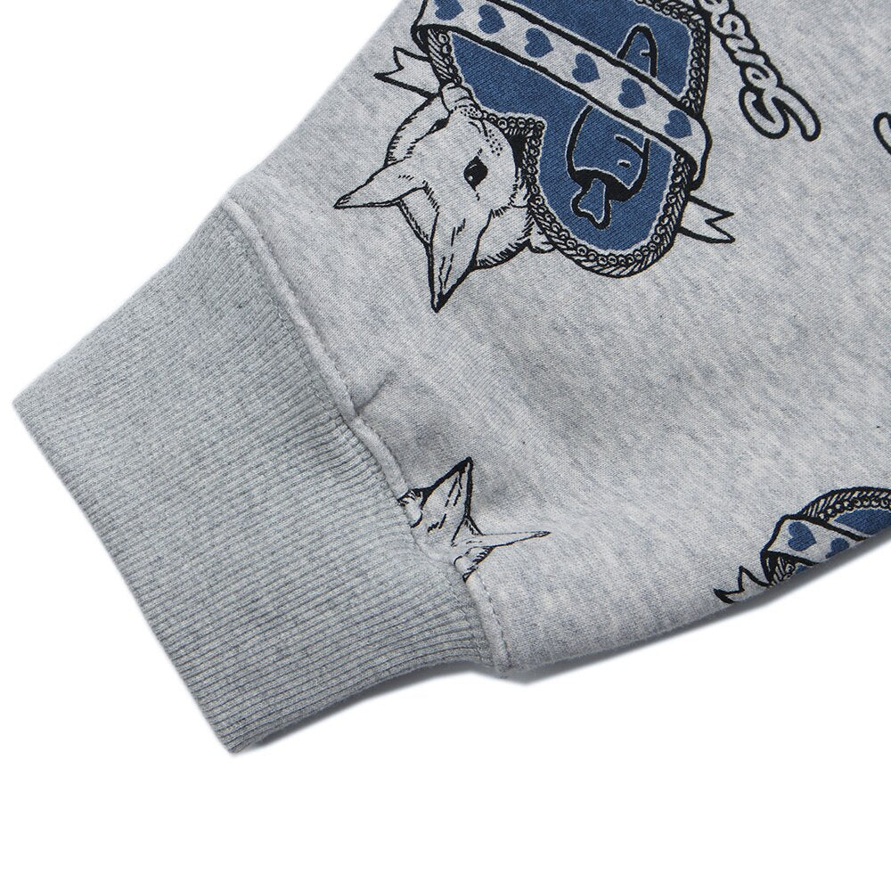 Hoodie Men Cute Cartoon Animal Full Printed Pullover College Style  All-match Casual Coats Baggy Cozy Couple Streetwear