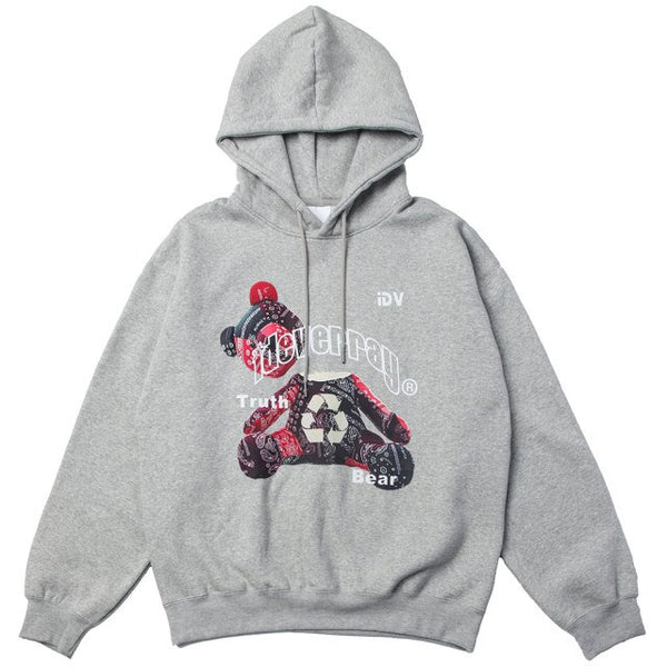 Hoodie Men Paisley Gothic Bear Printed Hooded Pullover Couple Fashion Retro Hip Hop Style Sweatshirts Winter Streetwear