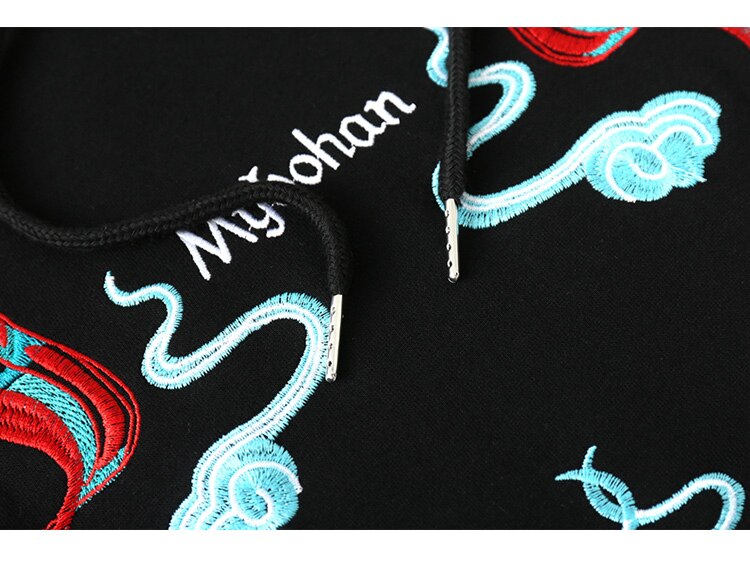 Hoodie Men Chinese Vintage Dunhuang Embroidery Sweatshirt Folk-custom Hipster Casual Cozy Hooded Tops Couple Streetwear