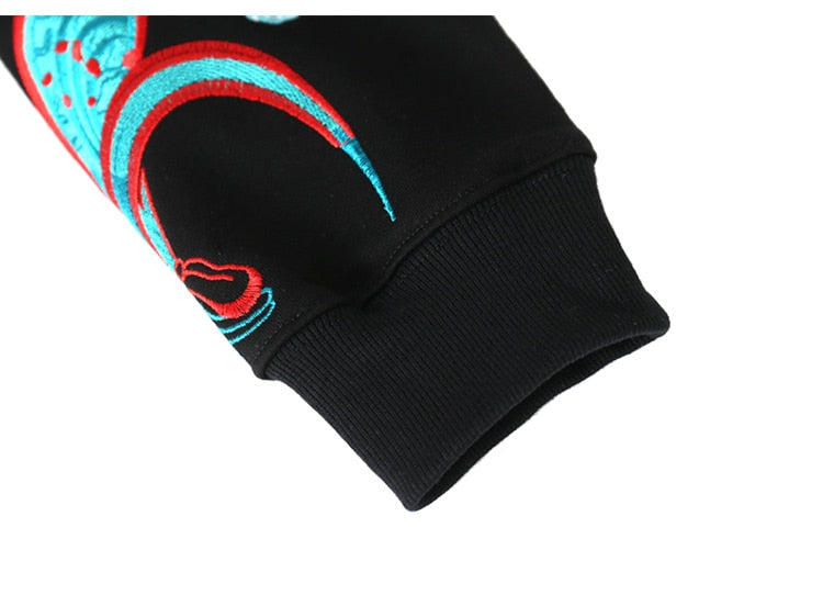 Hoodie Men Chinese Vintage Dunhuang Embroidery Sweatshirt Folk-custom Hipster Casual Cozy Hooded Tops Couple Streetwear