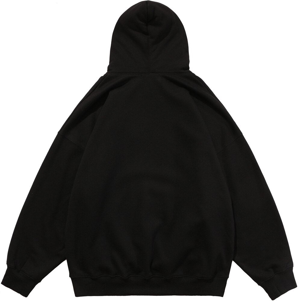 Hoodie Men Diamond Letter Print Big Pocket 3 Color Optional Couple Oversize All-match Hooded Pullover Autumn Streetwear