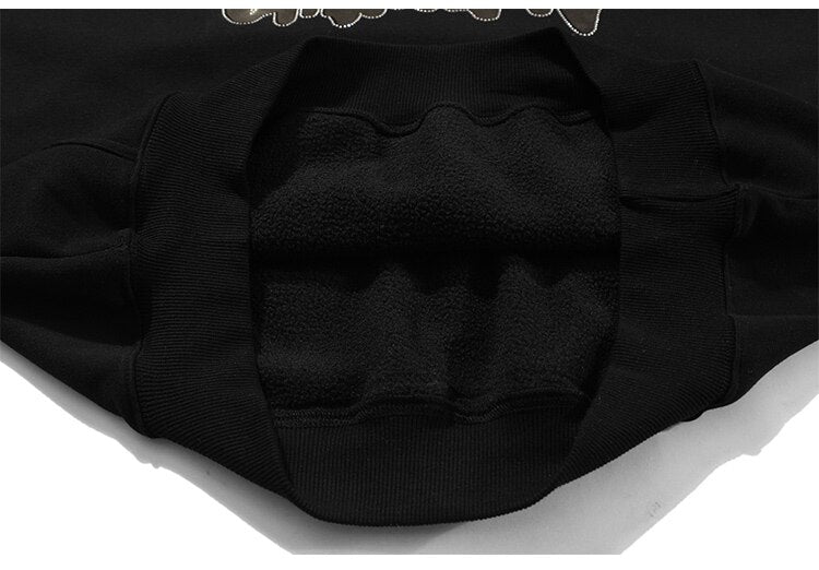 Hoodie Men Diamond Letter Print Big Pocket 3 Color Optional Couple Oversize All-match Hooded Pullover Autumn Streetwear