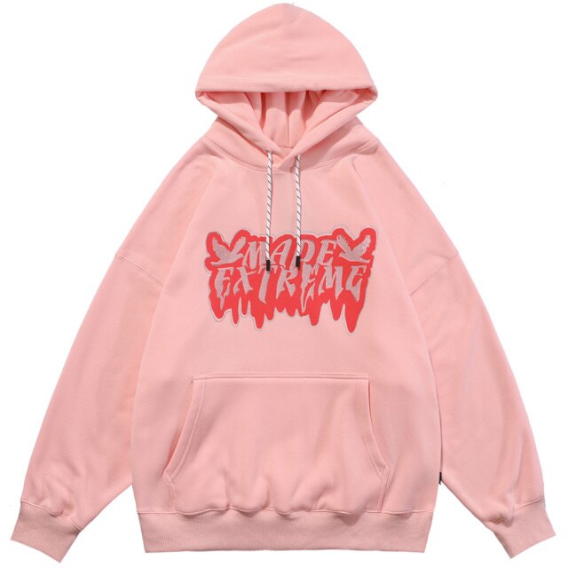 Hoodie Men Diamond Letter Print Big Pocket 3 Color Optional Couple Oversize All-match Hooded Pullover Autumn Streetwear