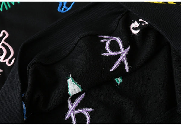 Hoodie Men Chinese Style Colorful Animal Embroidery Hooded Sweatshirts College Style Hipster Couple All-match Pullovers