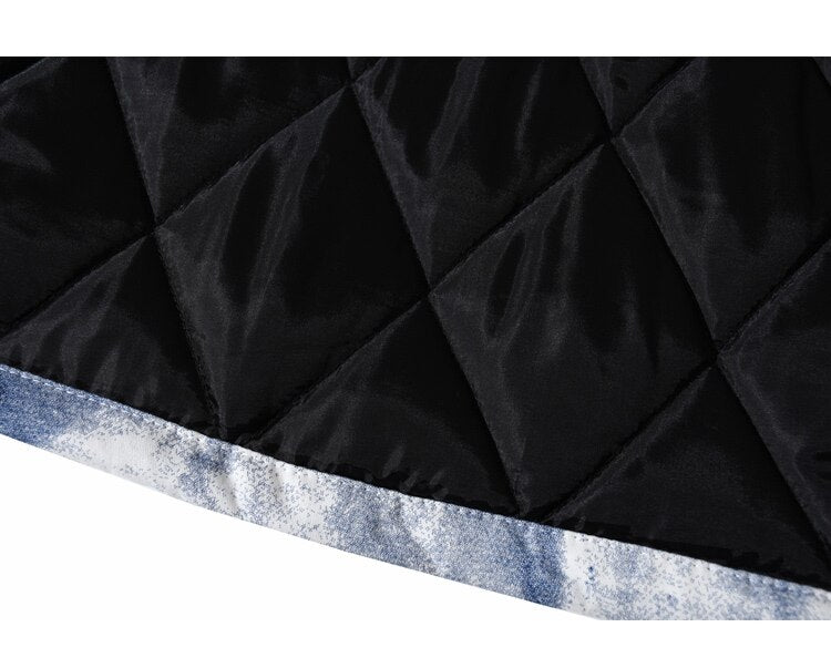 Parkas Winter Jacket Men Distressed Tie Dye Inkjet Printed Padded Coats Jackets Casual Warm Harajuku Fashion Streetwear