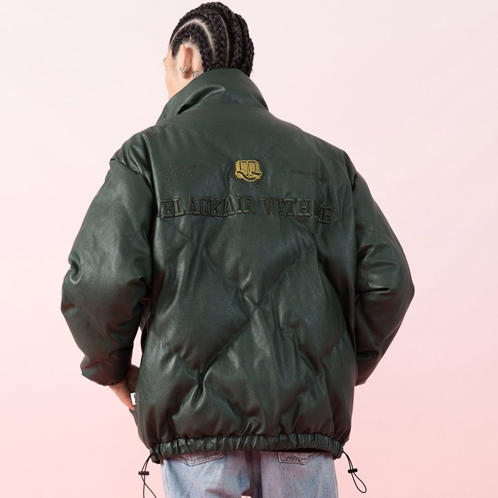 Windproof Leather Parkas Coats Embroidery Winter Jacket Men Solid Color All-match High Street Drawstring Zipper Outwear