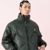 Windproof Leather Parkas Coats Embroidery Winter Jacket Men Solid Color All-match High Street Drawstring Zipper Outwear