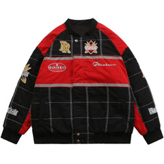 Thicken Baseball Jacket Men Plaid Embroidery Button Bomber Coat Winter Fashion High Street Oversized Jackets Streetwear