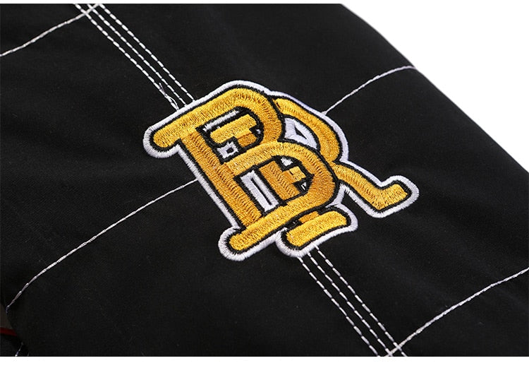 Thicken Baseball Jacket Men Plaid Embroidery Button Bomber Coat Winter Fashion High Street Oversized Jackets Streetwear