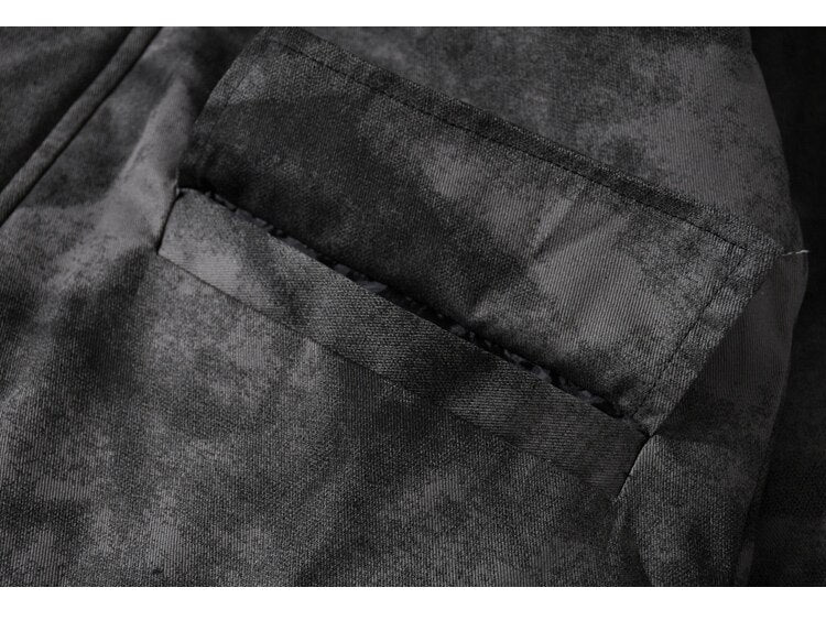 Hooded Parkas Winter Jacket Men Tie Dye Print Cargo Coats Jackets Retro Distressed Fashion Thicken Padded Outerwear Men