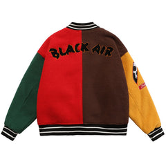 Men's winter jacket Color Block Patchwork Embroidery Thick Warm Baseball Jacket Couple High Street Coat Male Streetwear