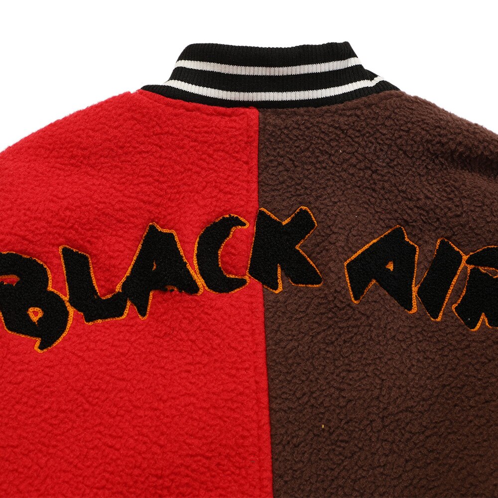 Men's winter jacket Color Block Patchwork Embroidery Thick Warm Baseball Jacket Couple High Street Coat Male Streetwear