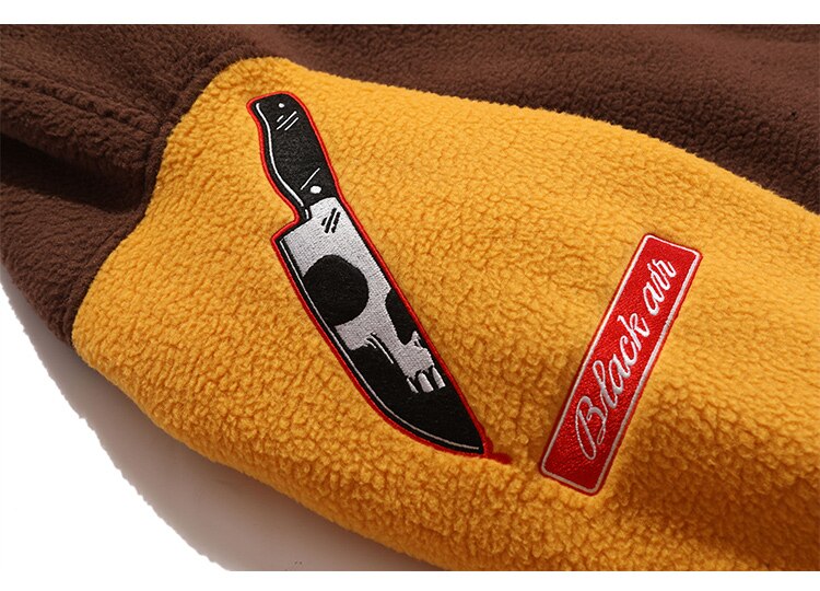 Men's winter jacket Color Block Patchwork Embroidery Thick Warm Baseball Jacket Couple High Street Coat Male Streetwear