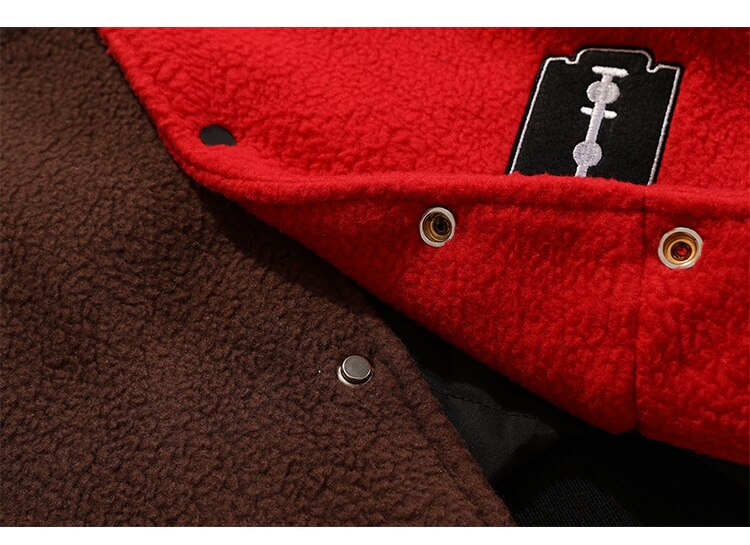 Men's winter jacket Color Block Patchwork Embroidery Thick Warm Baseball Jacket Couple High Street Coat Male Streetwear