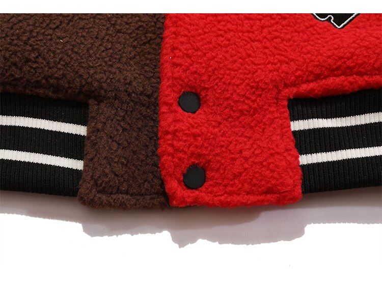 Men's winter jacket Color Block Patchwork Embroidery Thick Warm Baseball Jacket Couple High Street Coat Male Streetwear