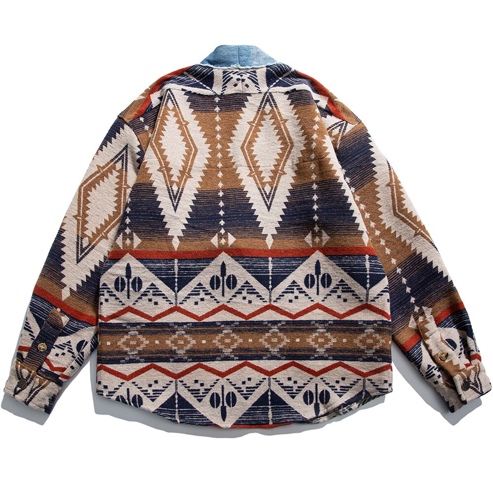 Jacket Men Vintage Folk-custom Totems Robe Japanese Style Casual Loose Fashion Coat Harajuku High Street Outwear Autumn