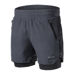 Running Shorts 2 in 1 Quick Dry Athletic Training Exercise Jogging Sports Gym Shorts With Zipper Pocket