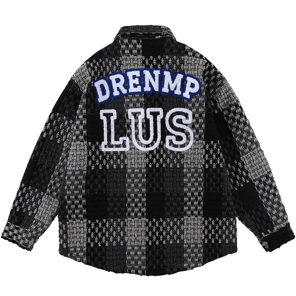 Jacket Men Hit Color Plaid Print College Style Coats Casual Japanese Vintage Harajuku Fashion Distressed Outwear Couple