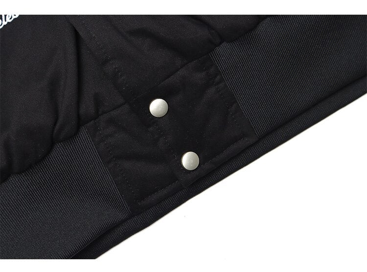 Winter Jacket Men Letter Animal Patch Embroidery Patchwork Thicken Coats Couple Baggy High Street College Style Outwear