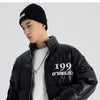 Parka Jacket Men Embroidery Patchwork Pocket Cotton Coat Winter Fashion High Street Cool Warm Cozy Zipper Outwear Black