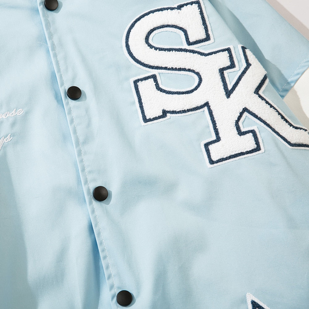 Varsity Jacket Men Furry Embroidery Patchwork Coats Couple Oversize Cozy Punk High Street Fashion Outwear Unisex Autumn